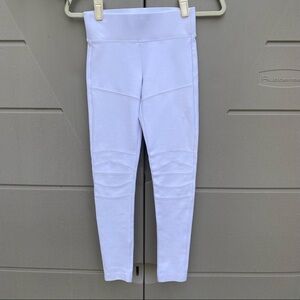 Koral white high waist thick knit 7/8 length moto leggings sz X